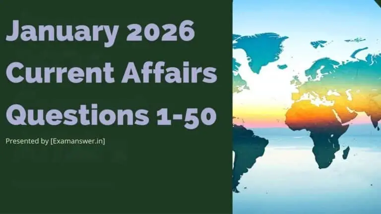 January 2026 Current Affairs Questions 1-50