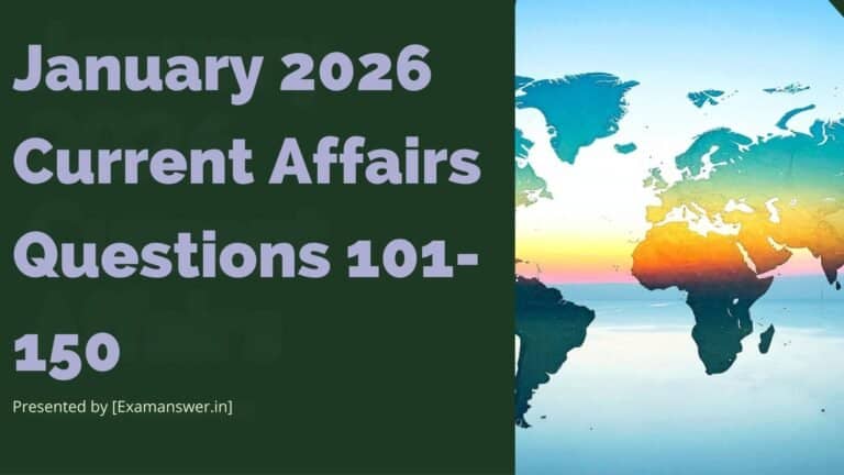 January 2026 Current Affairs Questions 101-150