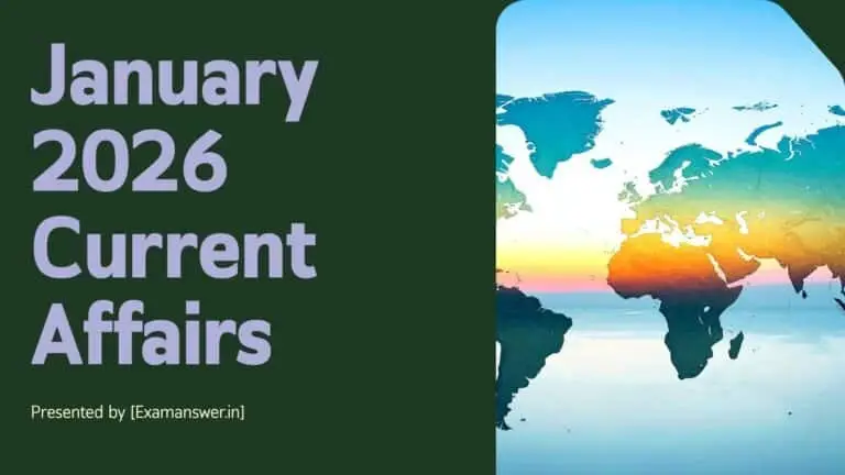 January 2026 Current Affairs